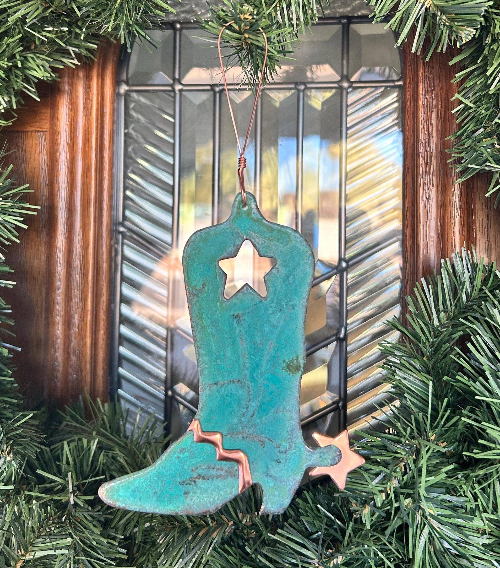 Dos Damas Designs – Großhandel Verzierung – Cowboystiefel Kupfer Weihnachtsornament4