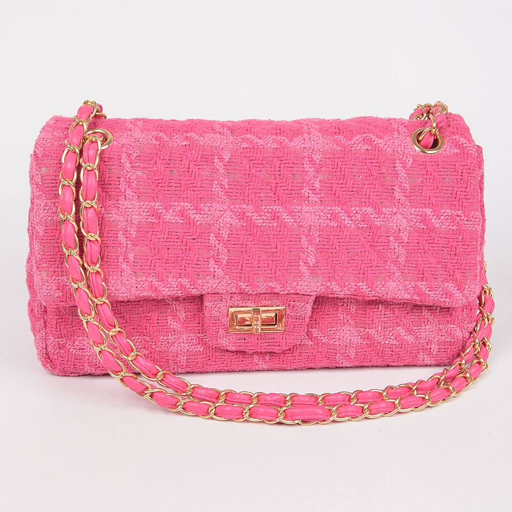 3AM BY H&D ACCESSORIES - Wholesale Shoulder Bag - Women's - Quilted Tweed Flap Shoulder Bag10