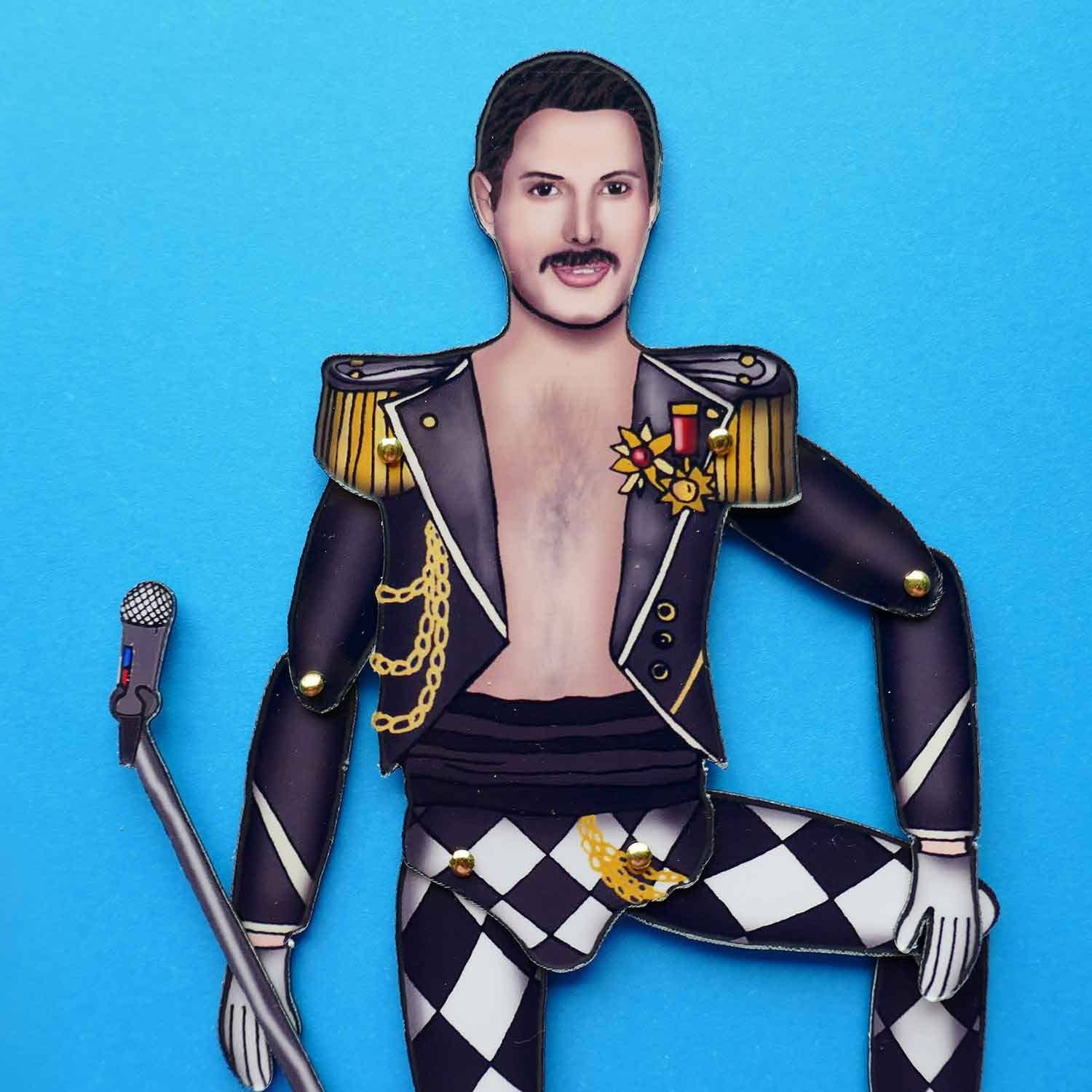 THE PAPER IDOLL - Vente Aimants - Aimant de réfrigérateur articulé ou ensemble Freddie Mercury (The Queen).1