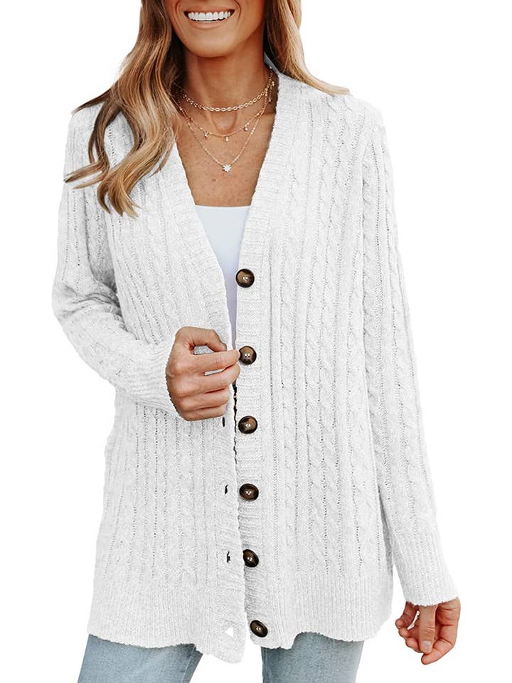 Wholesalesir - Wholesale Cardigan - Women's - Medium Length Knitted Cardigan Sweater Women's Long Sleeves4