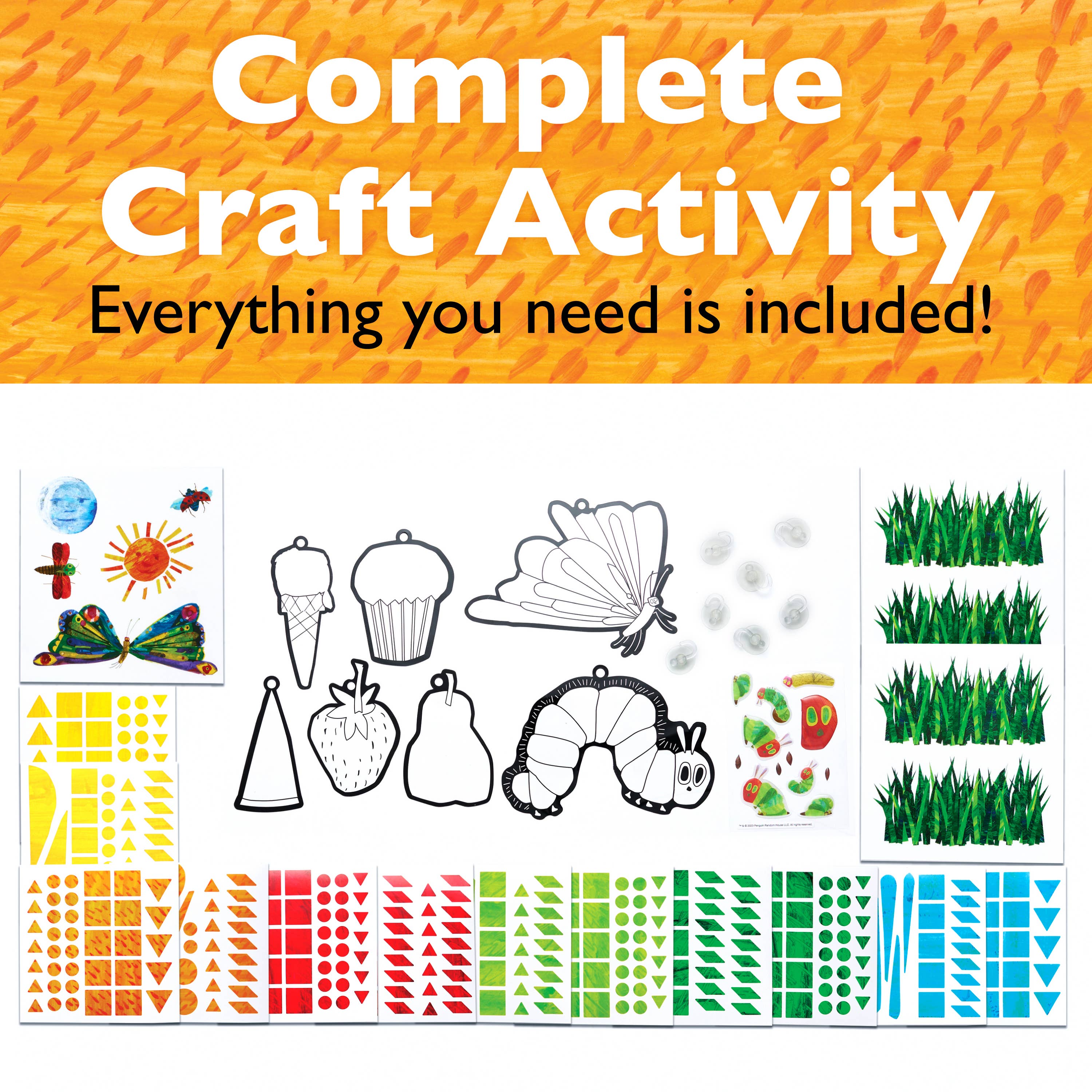 Faber-Castell / Creativity for Kids - Vente Kit de bricolage – enfant - Kit de bricolage Suncatchers avec autocollants La chenille qui a très faim2