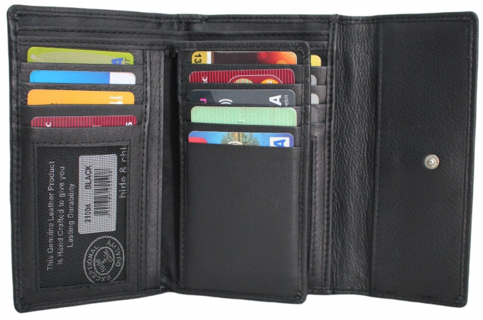 hide & chic – Engroshandel Tegnebog - Dame – RFID pung i fuldnarvet koskindslæder. Sort, brun, blå eller rød. Stil nr. 21004 Hide & Chic28