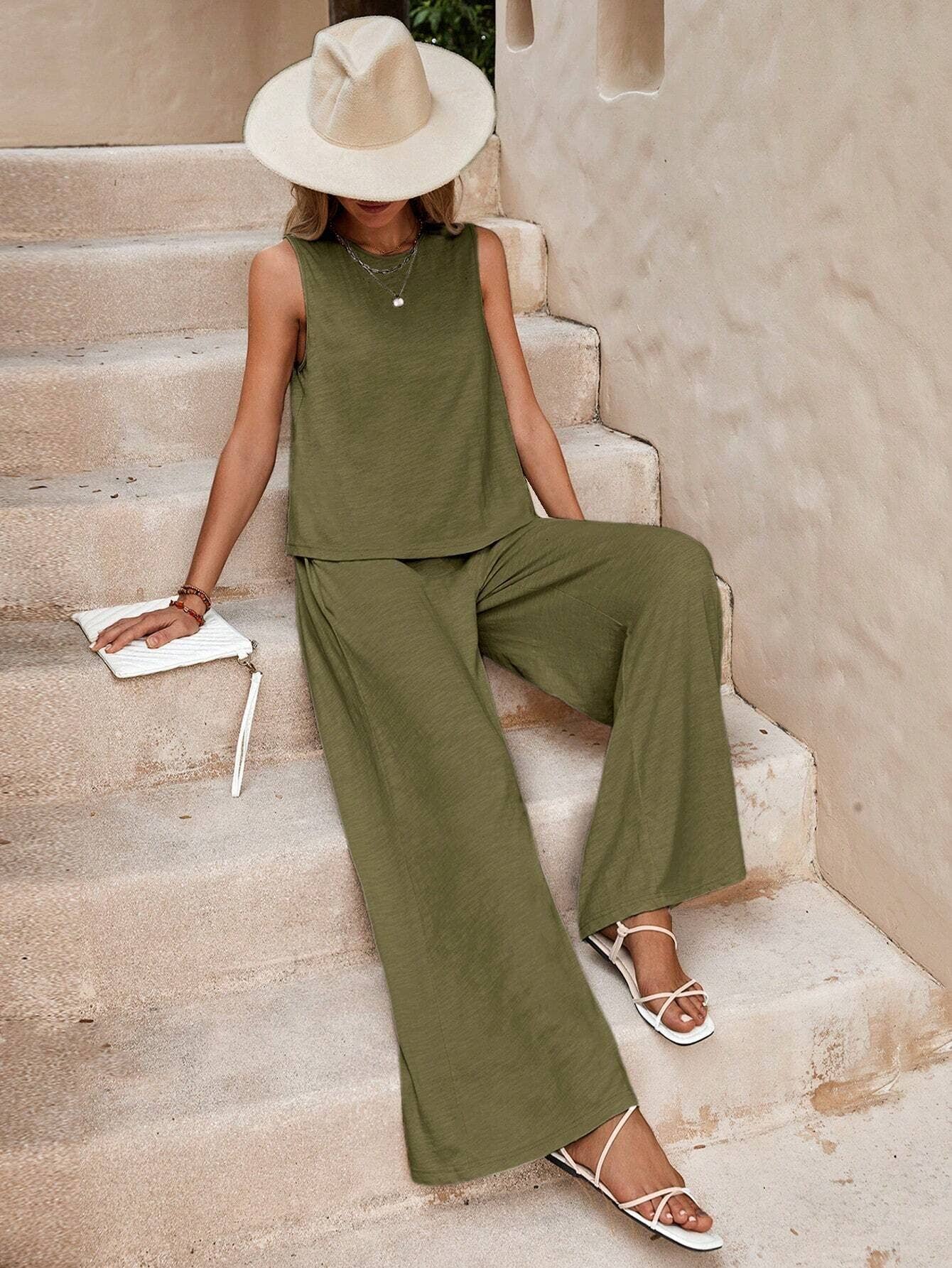 Lily Clothing - Wholesale Top & Pant Set (NOT Loungewear) - Women's - Fashion pullover round neck casual cotton suit4