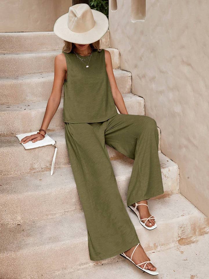 Lily Clothing - Wholesale Top & Pant Set (NOT Loungewear) - Women's - Fashion pullover round neck casual cotton suit4