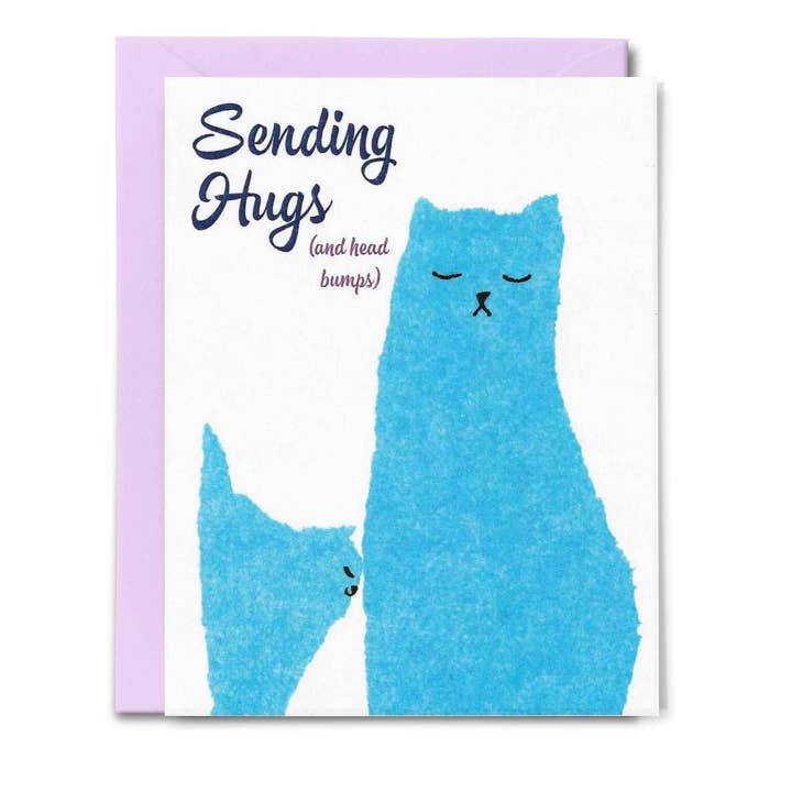 "Cat Hugs" A2 greeting card, set of 6 - Toni Yuly for wholesale by Apricity Press