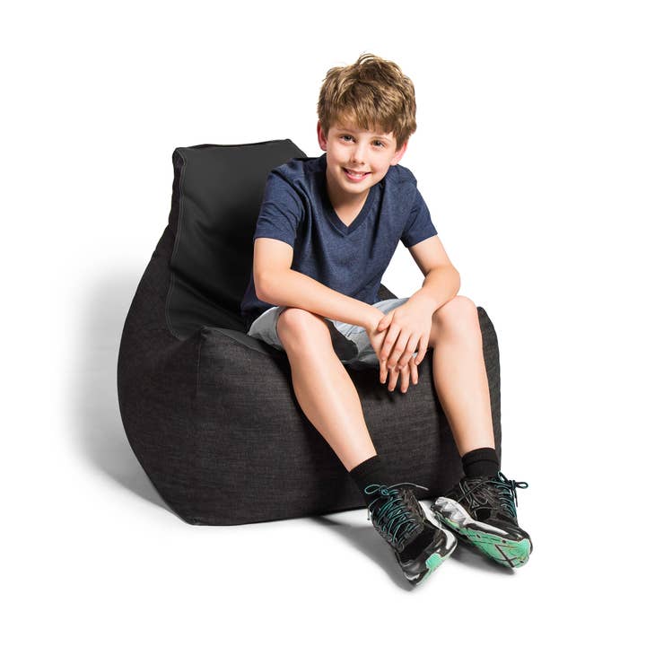 LuvU - Wholesale Chair - Jaxx Pixel Gamer Bean Bag Chair, Premium Vinyl / Dark Denim28