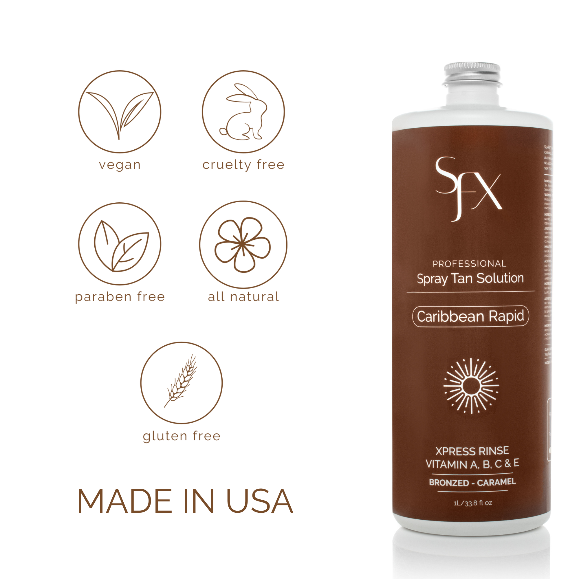 SunFX America LLC – Autobronzeador por atacado – Caribbean Rapid Spray Tan Solution-barra traseiro/Não revenda5