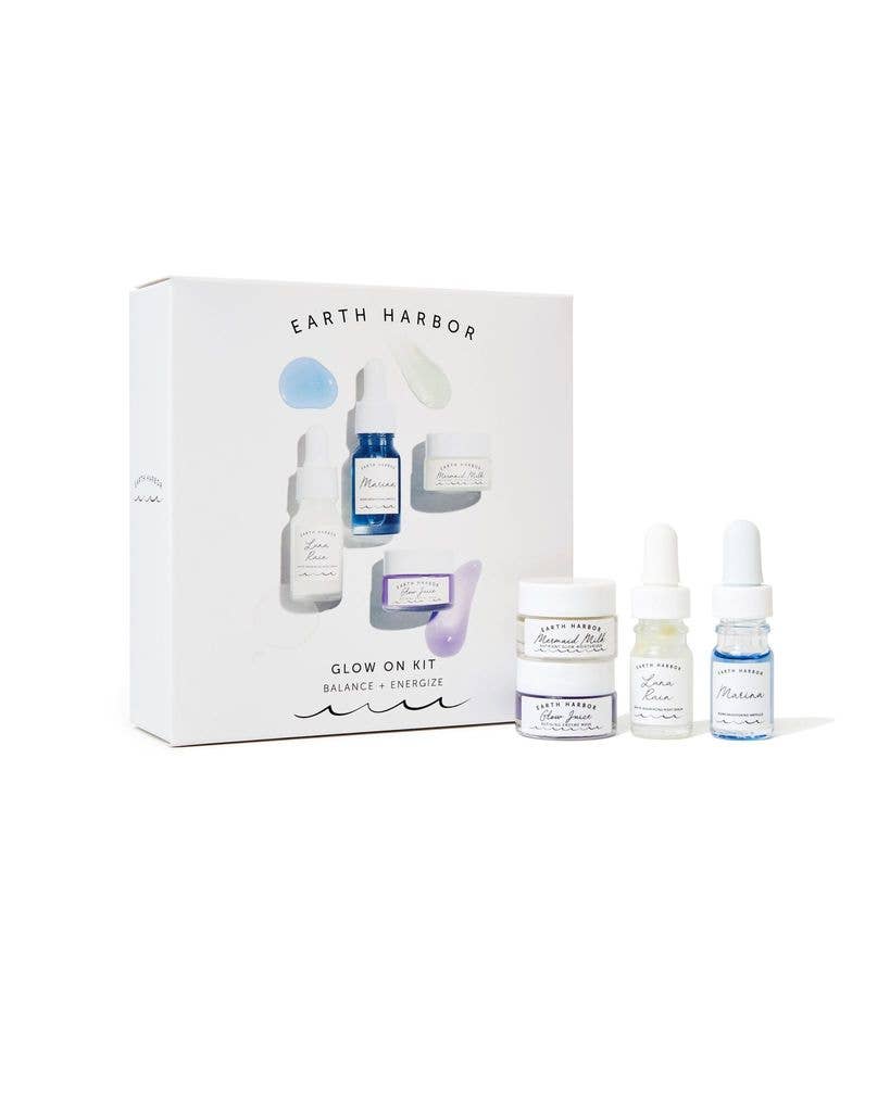 Earth Harbor Naturals - Wholesale Facial Care Set/Kit - GLOW ON Gift Set: Clarifying + Energizing