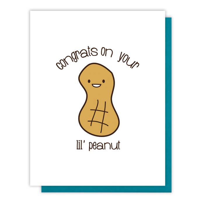 Kiss and Punch - Wholesale Baby Card - Cute Baby Letterpress Congrats on Your Lil Peanut Card3
