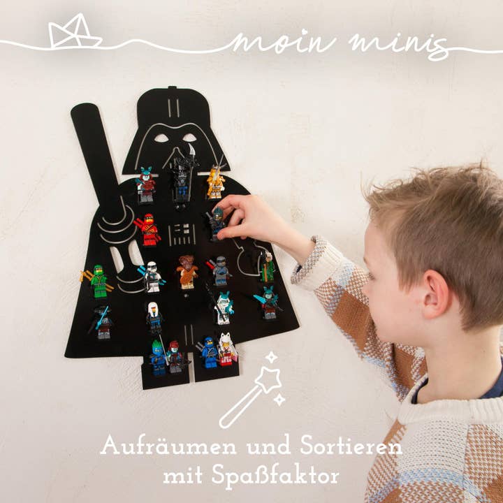 Mixcover GmbH - Wholesale Wall Mounted Shelf - Moin minis Vader Wars children's room shelf for 18 minifigure clips1