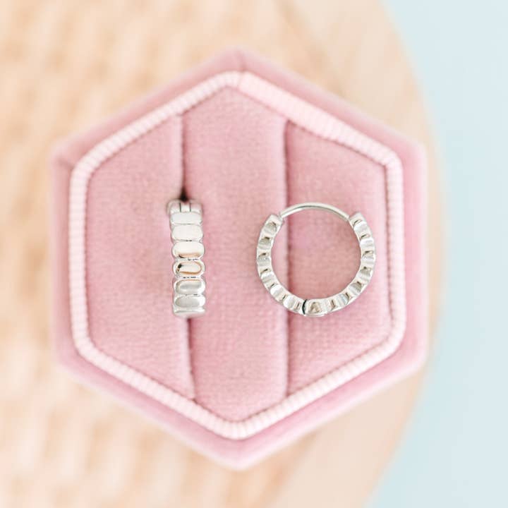 Silver Segmented Huggies for wholesale by Pierced Co