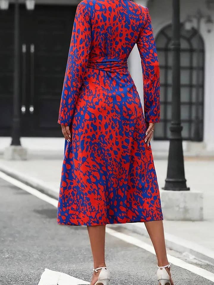 NINEXIS - Wholesale Dress - Women's - CWDMD5585_BUTTON LONG SLEEVE WAIST A-LINE DRESS4