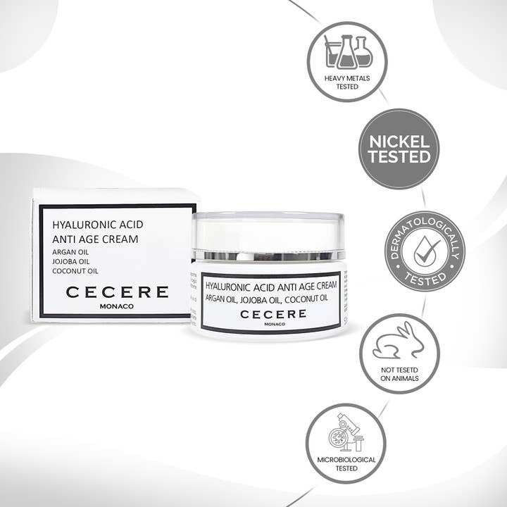 Cecere Monaco (Cecere Laboratories - Cecere Group)) - Wholesale Anti-aging moisturizer - Hyaluronzuurcrème met arganolie Jojoba-olie Kokosolie4