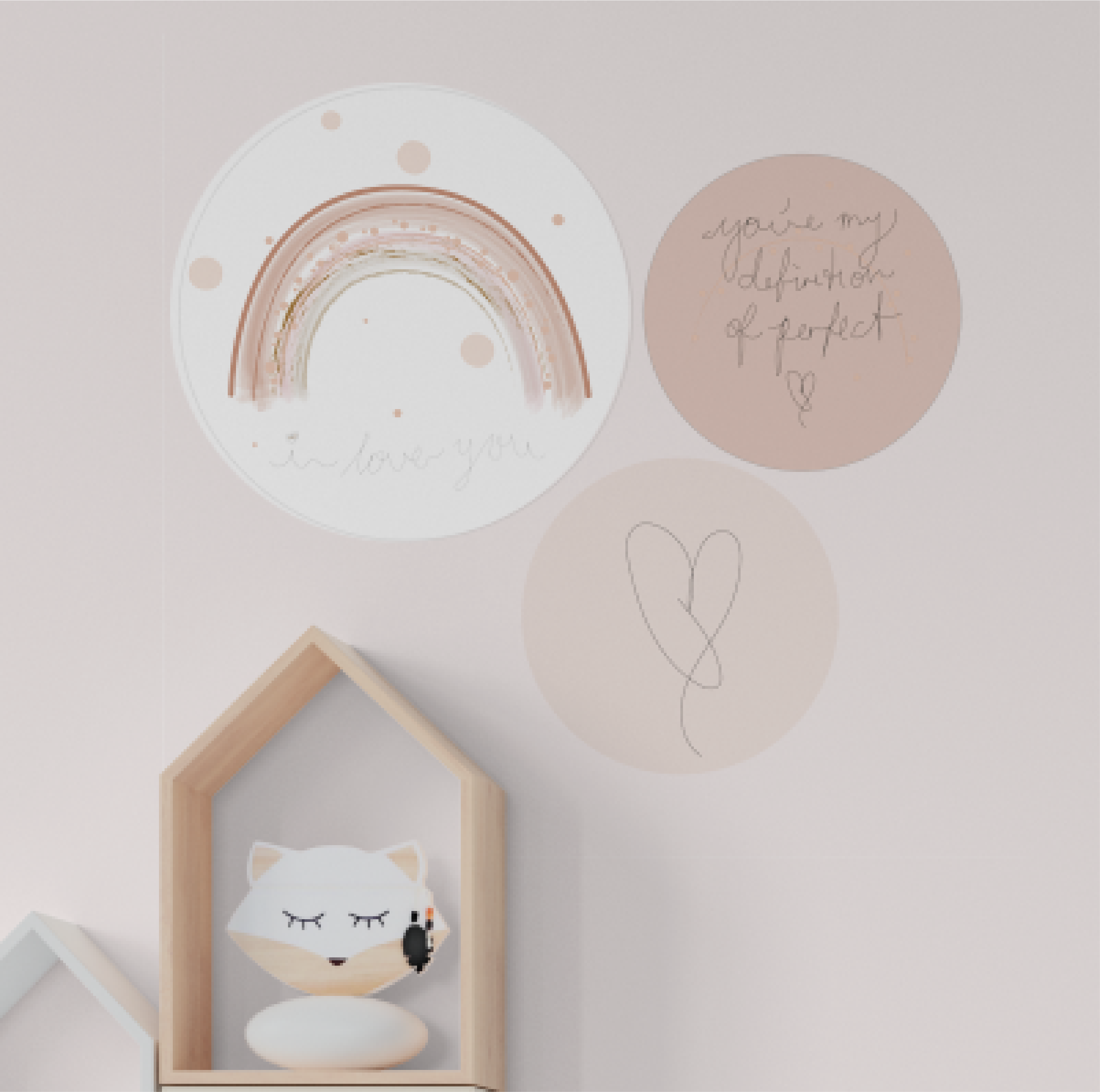 lm baby art - Wholesale Wall Decor - Kids & Baby - Muurcirkel set - Regenboog collectie4