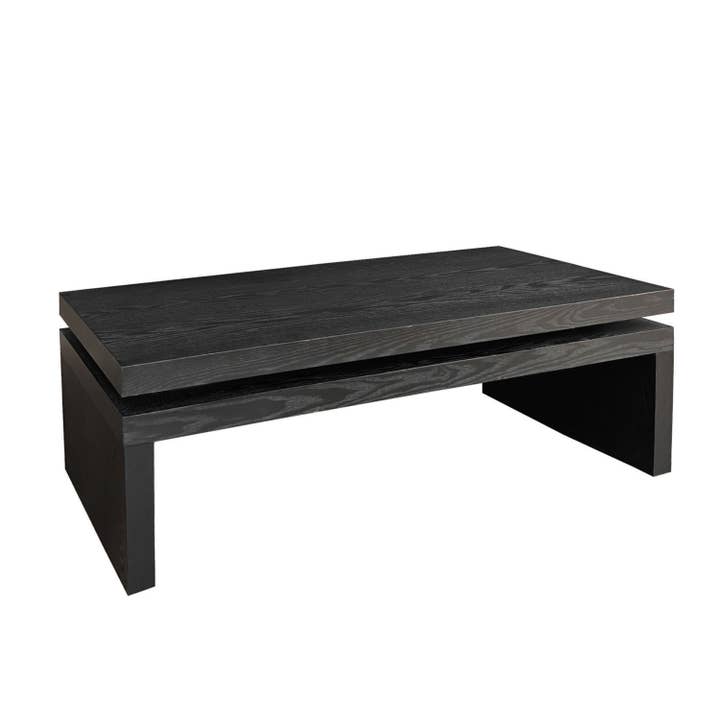 HomeRoots - Wholesale Coffee table - 48" Black Wood Floating Frame Coffee Table