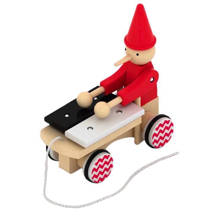 Trækkelegetøj Pinnochio med xylofon - Legetøj fra i går for engroshandel hos BASS&BASS