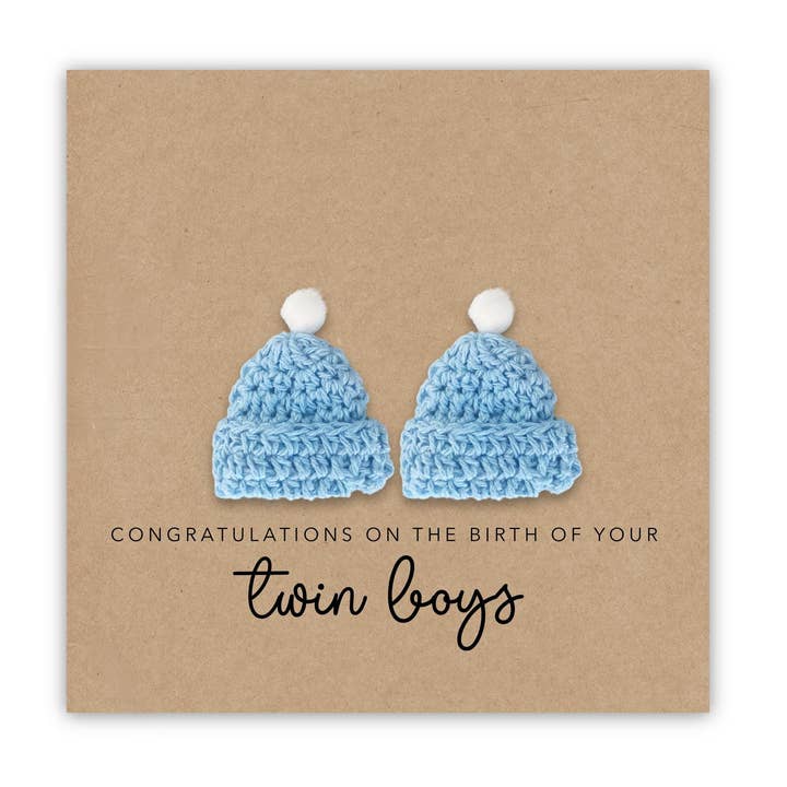 Grattiskort: Födelsen av tvillingpojkar för wholesale av Fifi's Handcrafted