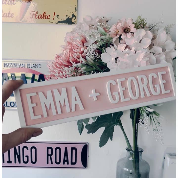 Personalised Name Sign - Custom Street Sign for wholesale by The Flamingo Cabin