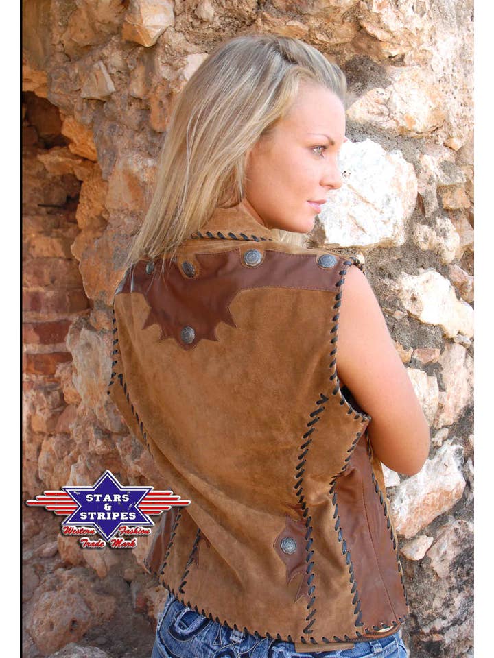 Stars & Stripes® - Wholesale Outerwear Vest - Women's - Women's leather vest - Nelly