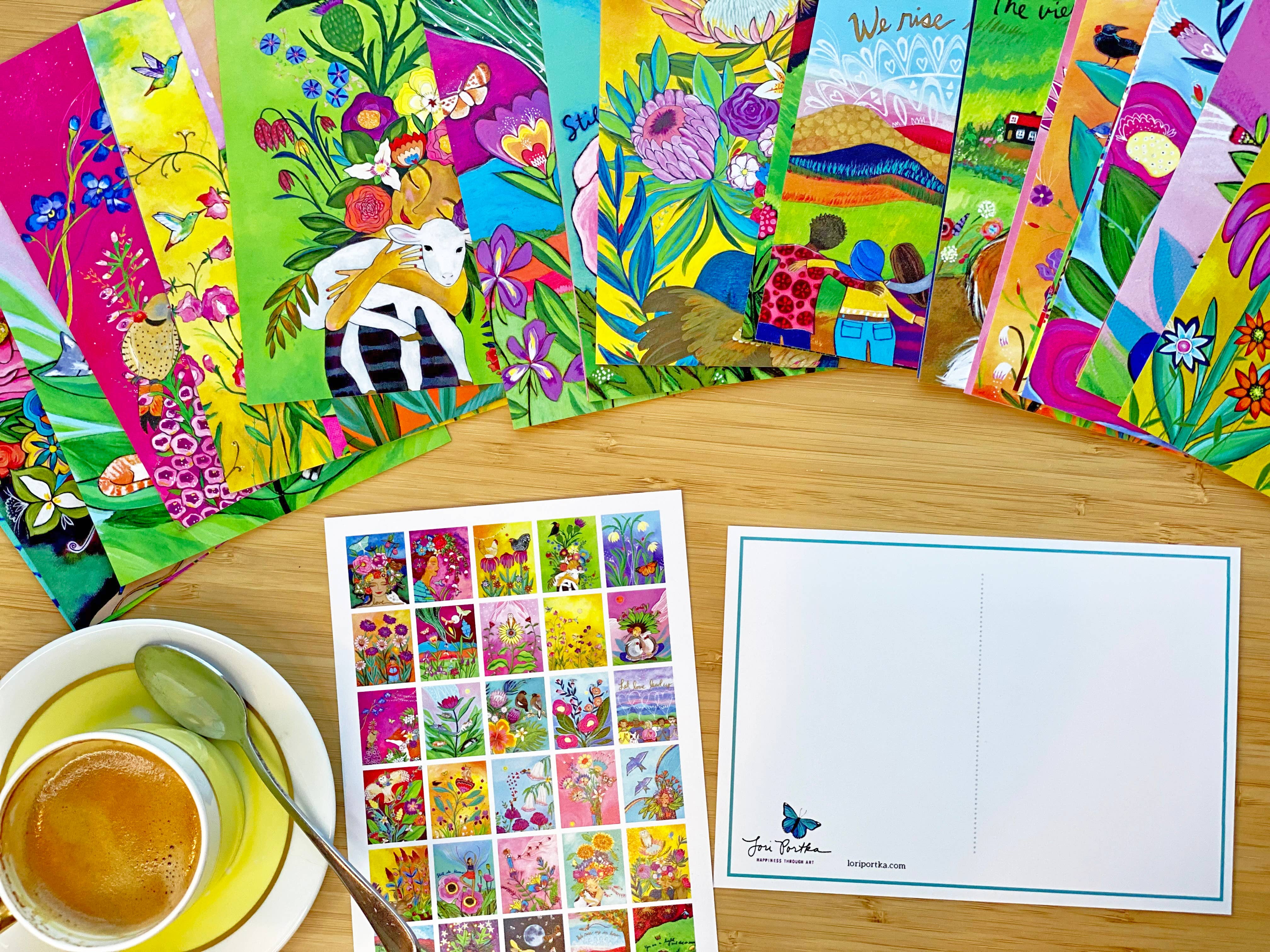Lori Portka - Happiness Through Art - Vente Assortiment de cartes postales - Pack de cartes postales Vering Love8