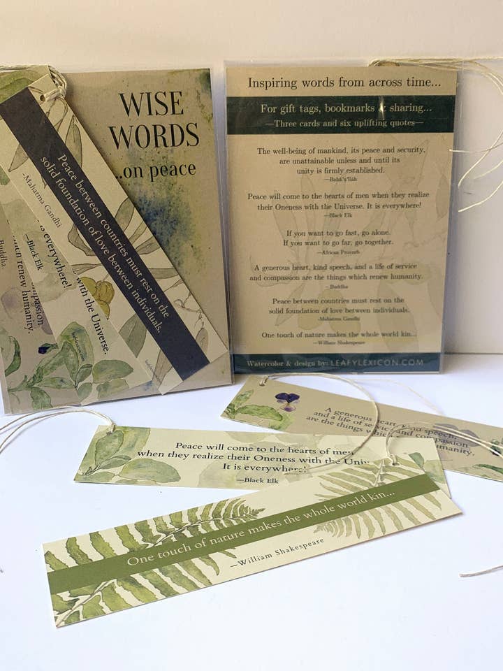 Wise Words...On Peace for wholesale by Leafy Lexicon