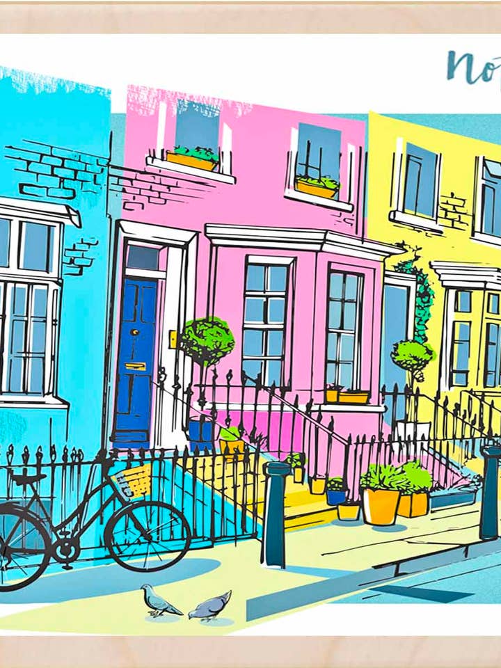 Notting Hill, London - Eco-friendly cards & magnets for wholesale by THE WOODEN POSTCARD COMPANY