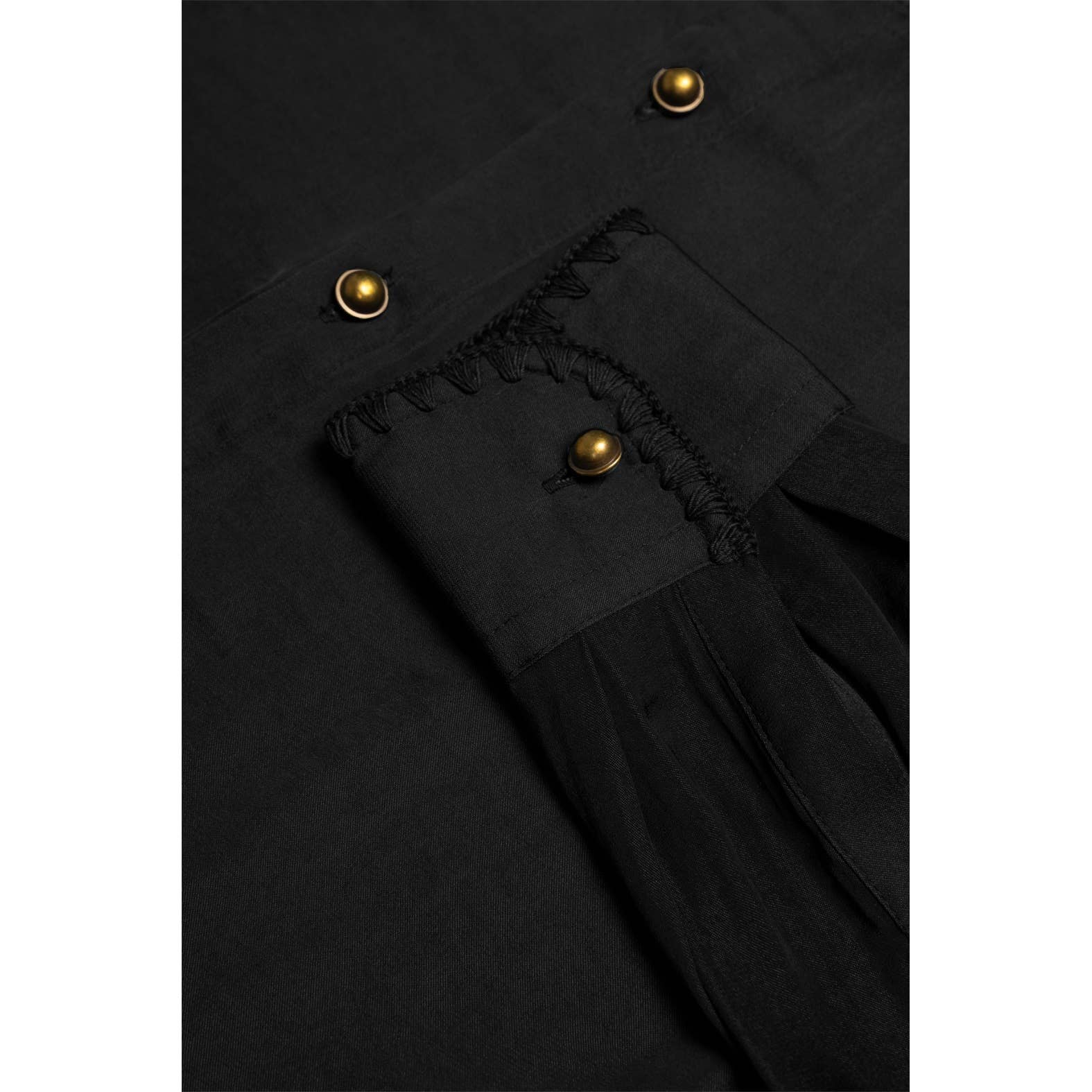 Naked Zebra - Wholesale Blouse - Women's - Blanket-stitch Cuff Button Up Cropped Blouse8