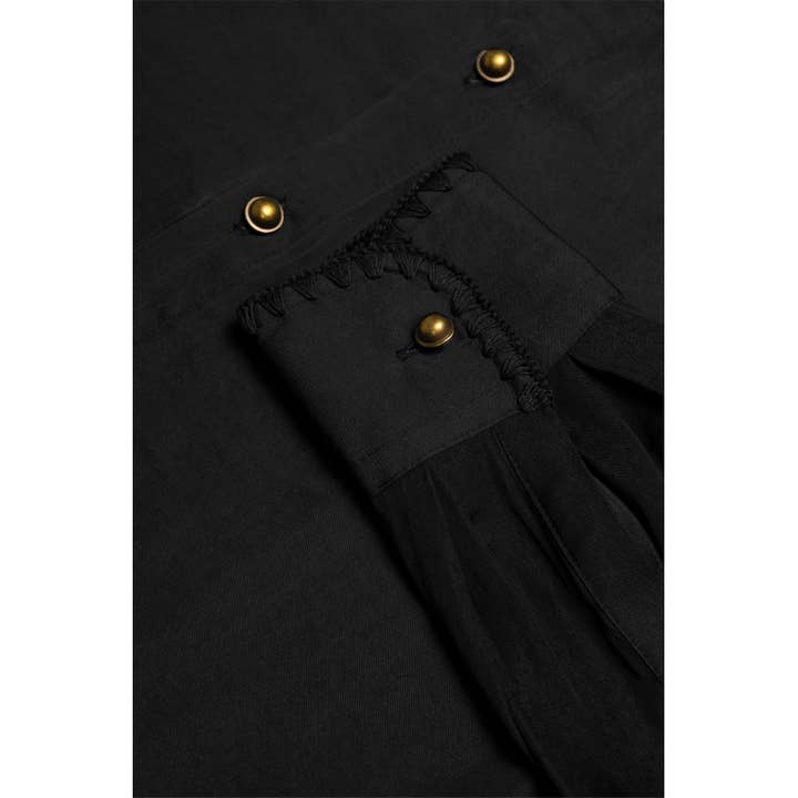 Naked Zebra - Wholesale Blouse - Women's - Blanket-stitch Cuff Button Up Cropped Blouse8