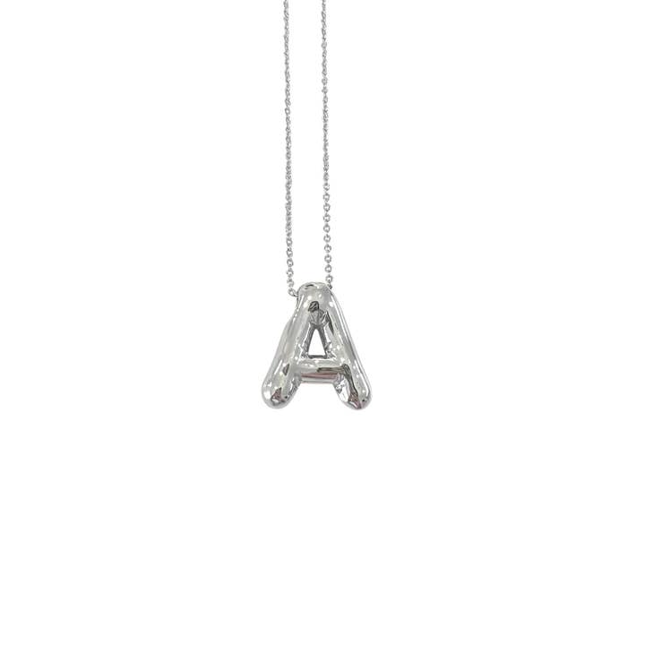 Gemelli - Wholesale Pendant/Charm Necklace - Bubble Initial Silver Necklace- Top 12