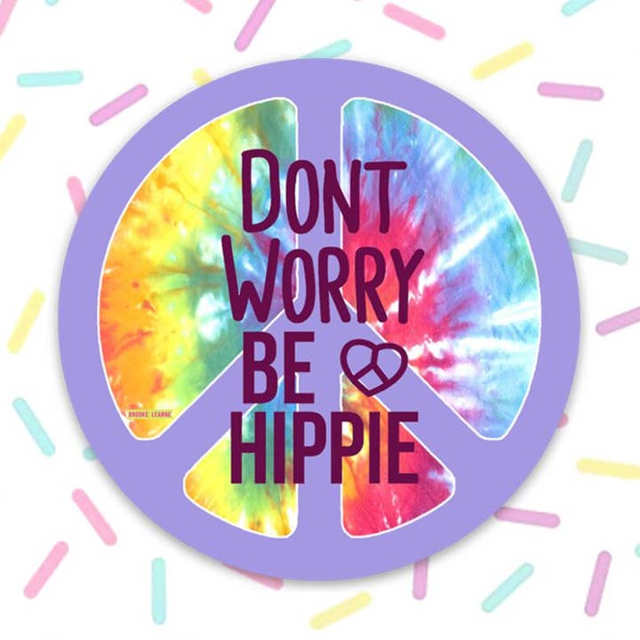 Peace Hippie Vinyl Sticker for wholesale by Brooke LeAnne