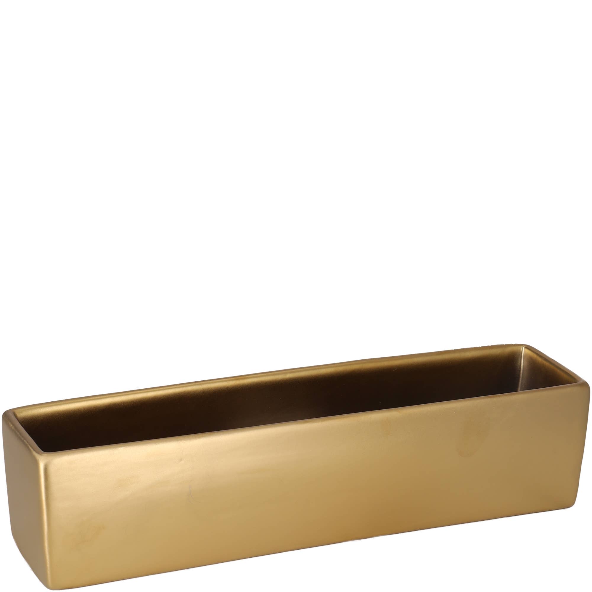 Vosteen - Vendita all'ingrosso Vasi per piante - Ciotola rettangolare in ceramica “Pure” color oro opaco 35x10x10 cm0