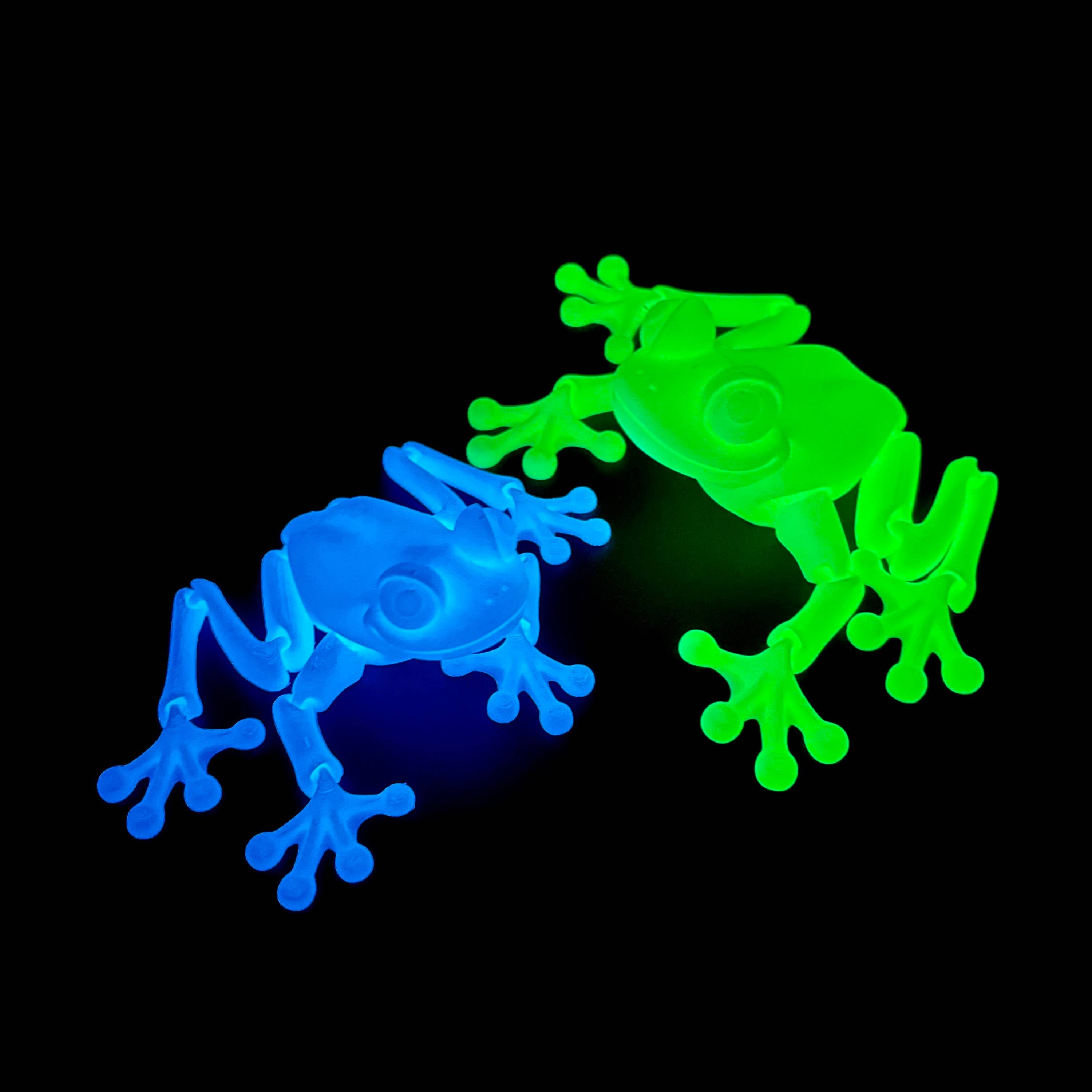 NumanPrints - Vente Fidget/jouet anti-stress – enfant - Options qui brillent dans le noir grâce à l'impression 3D de Flexi Frog !4
