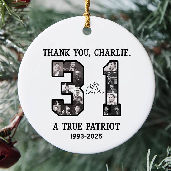 Embrova - Wholesale Ornament - Charlie Kirk Memorial Ornament, RIP Kirk 2025 Ornament0