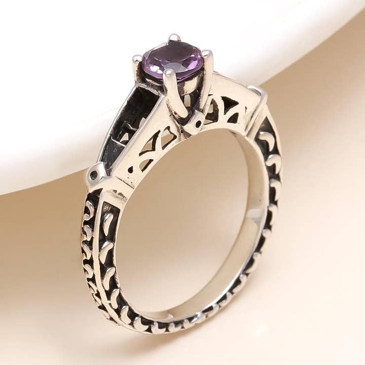 Bague en argent 925 avec améthyste pour la vente par AG 925 JEWELLERY