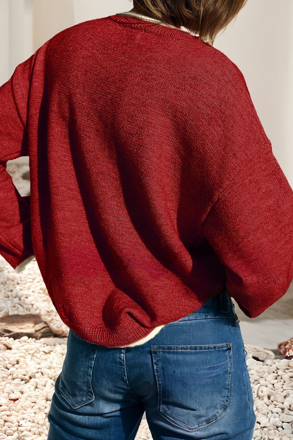 Little Daisy Closet - Wholesale Knit Sweater - Women's - LDC Leopard Bow Decor Split Cuff Contrast Trim Sweater5