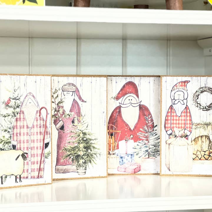 Folk Art Santa 5x7 Signs for wholesale by Thompsons Handmade Country LLC