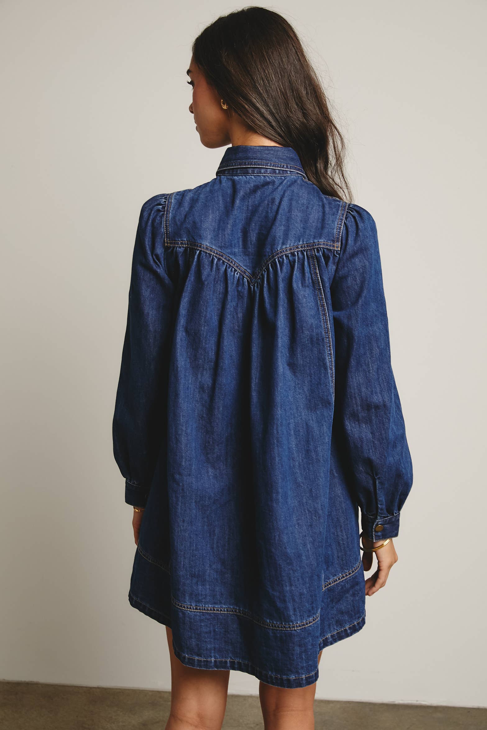 Forte - Wholesale Dress - Women's - Western Seam Denim Mini Dress FD000110