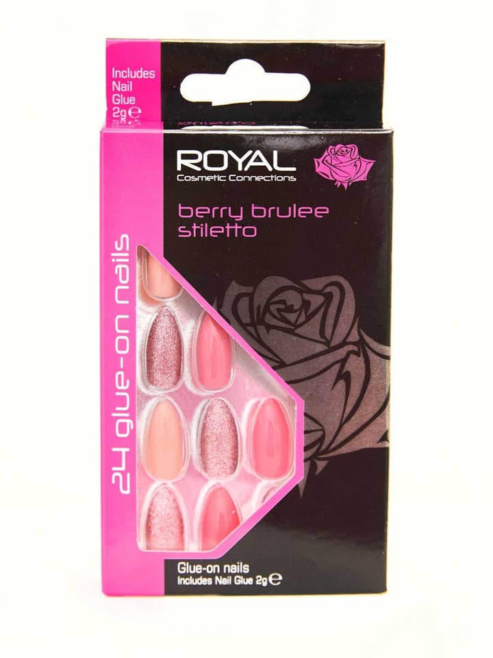 Berry Brûlée Stiletto-Form 24 Klebenägel für den Großhandel von Femme Luxe