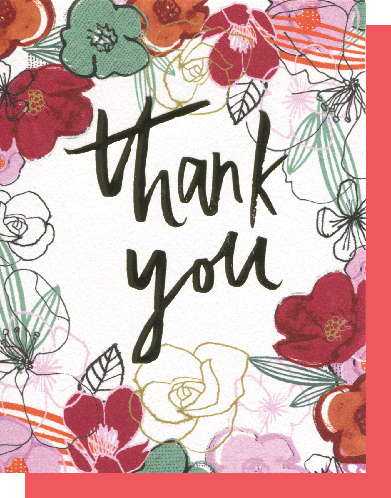 Big Wheel Press - Venta al por mayor Tarjetas de agradecimiento - Rosas de Primavera0