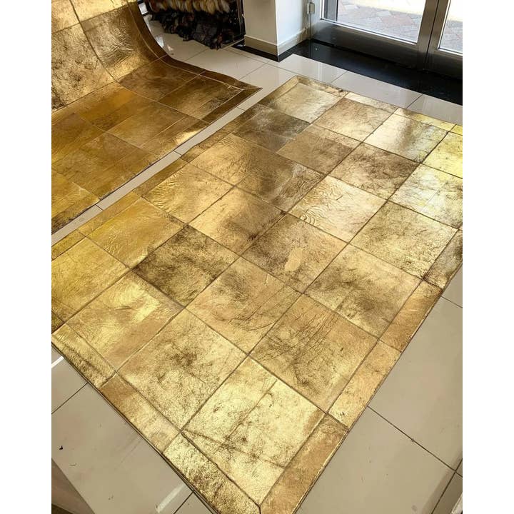 Gold Luxury Area Living Room Cowhide Home Decor Rug for wholesale by Rosoc Rug