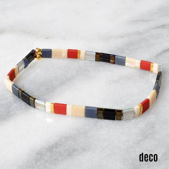 Libby & Smee - Wholesale Beaded Bracelet - Stackable Stretch Tile Bead Bracelets28