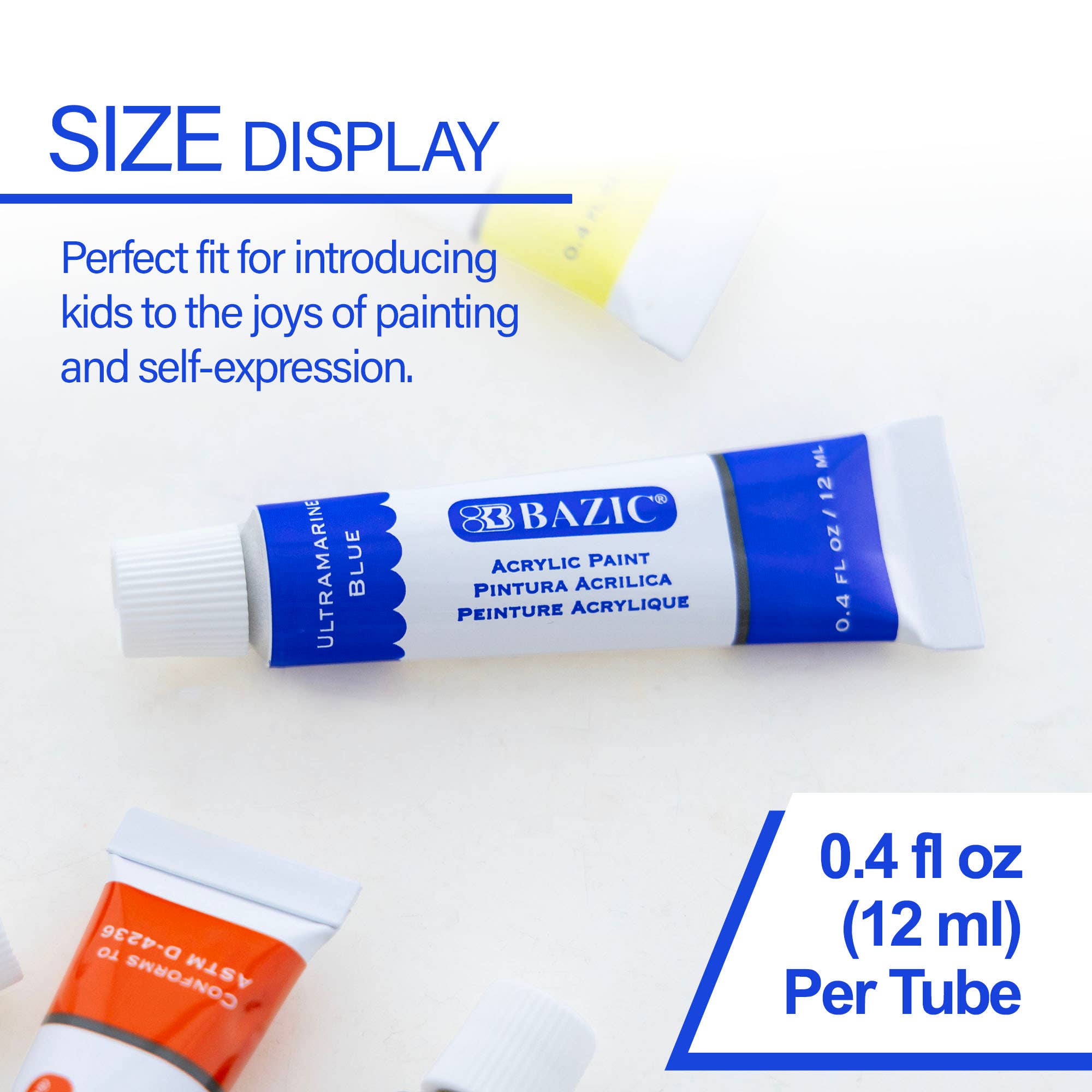 BAZIC Products - Wholesale Paint Set - Acrylic Paint 8 Color 0.4 FL OZ (12 mL)1