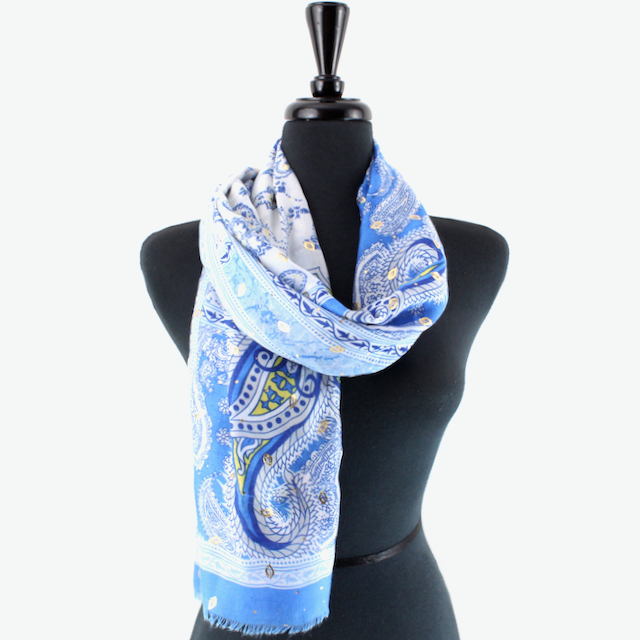 Pretty Persuasions – wholesale Halsduk - Dam – S24024 Fängslande lättviktssjal med guldmetall11