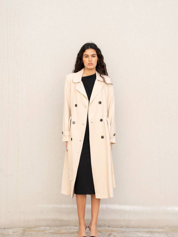 Trench-coat croisé fluide pour la vente par Dioxide