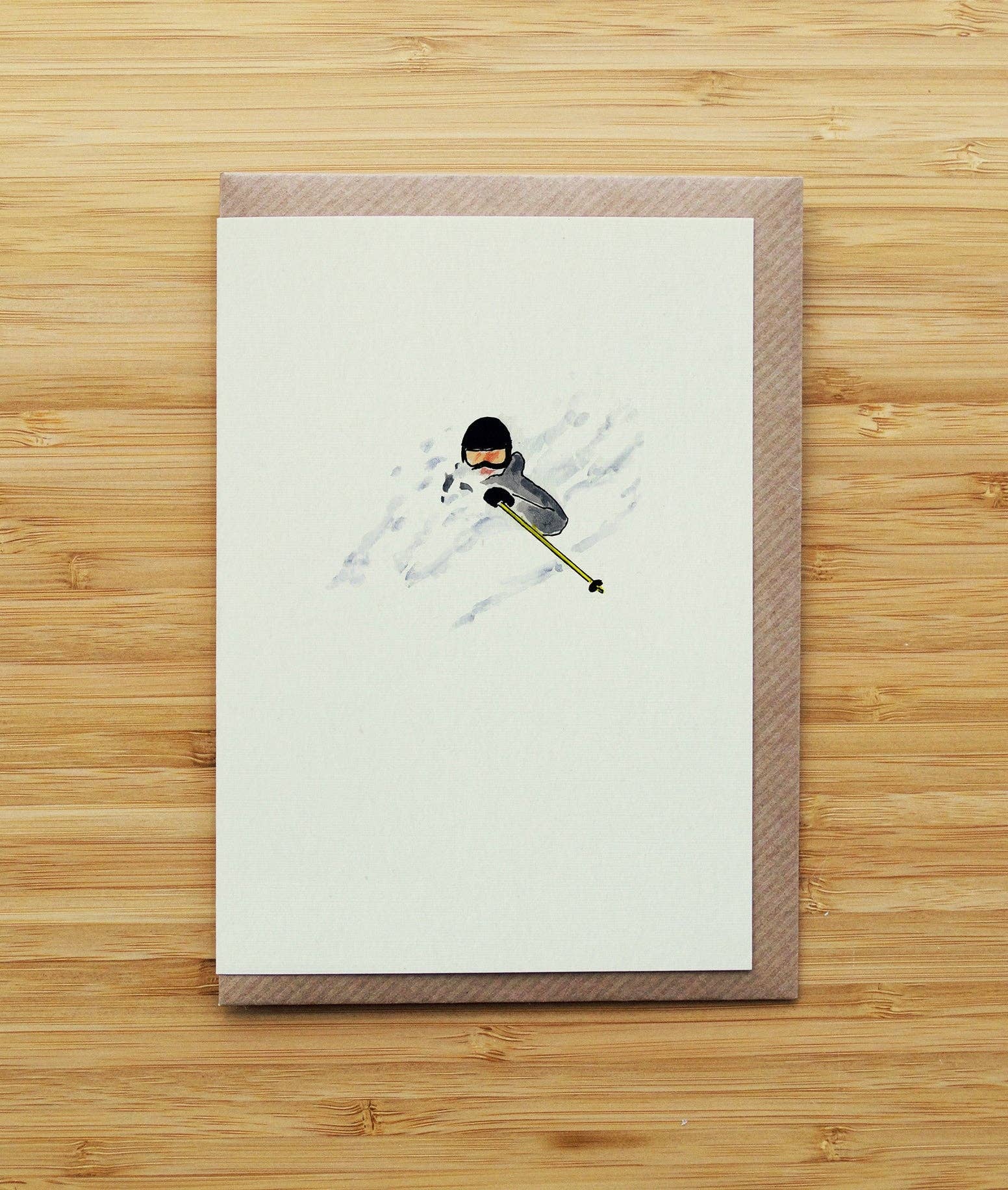 RossJDesigns - Wholesale Everyday Greeting Card - Powder Skier Card - Backcountry - Birthday - Recycled Card0