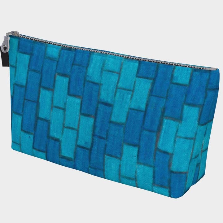 Zippered Project Bag | Blue Bricks for wholesale by Creative Artifacts HQ