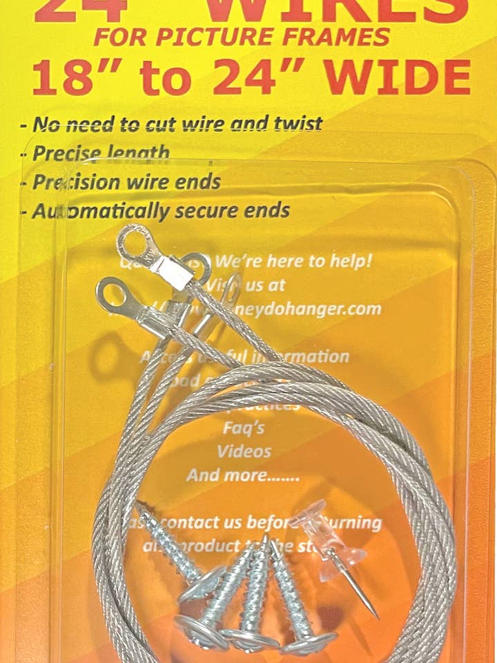 HW0224 - Standard HoneyWire 2 Pack 24" Precision Picture Han for wholesale by HoneyDo® Precision Adjustable Pictures