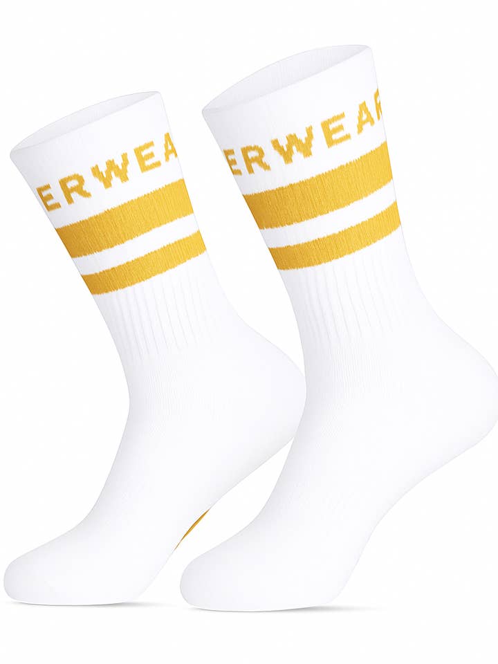 Calcetines atléticos de caña alta Stripe para venta al por mayor de MOUNDERWEAR