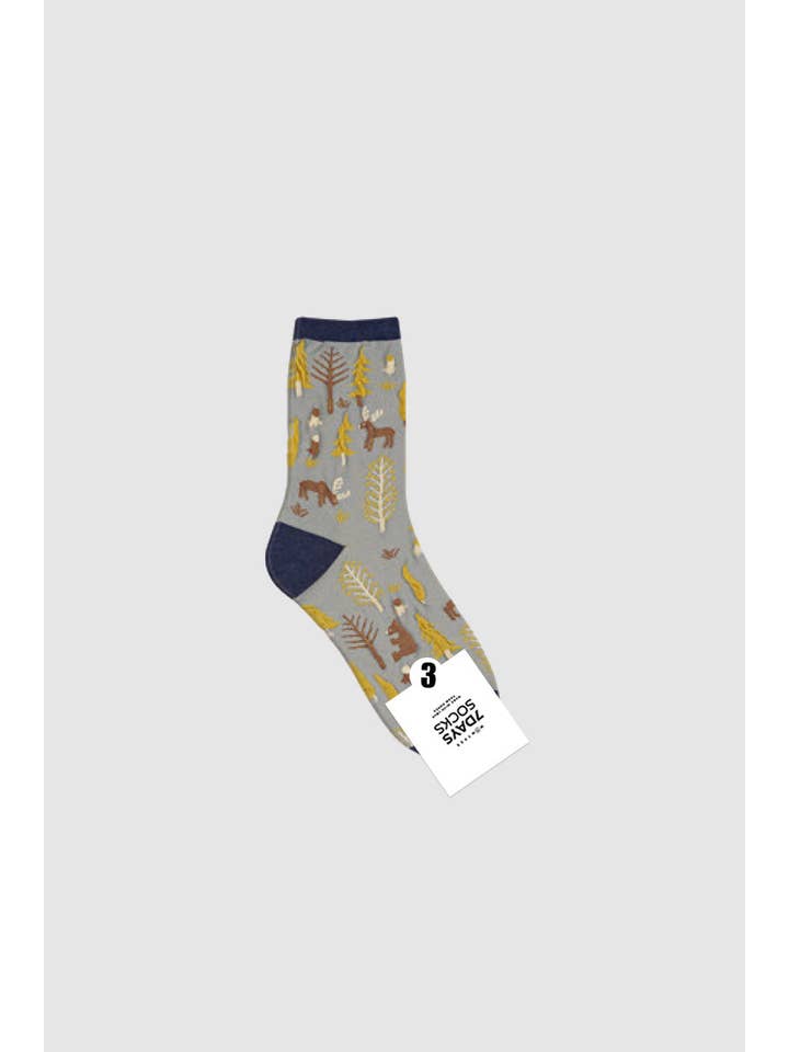 7DAYSSOCKS - Wholesale Socks - Women's - Women's Crew Oulanka Forest Pattern Socks