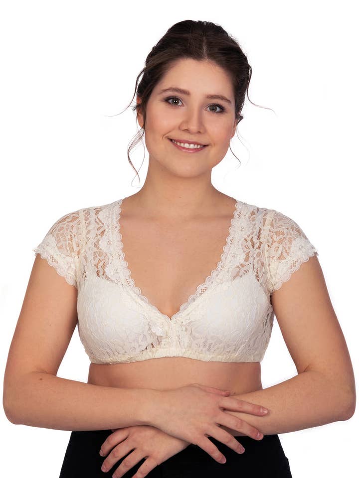 Dirndl blouse Leonie beige for wholesale by Edelnice Trachtenmode GmbH & Co. KG